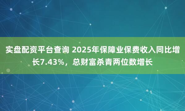 实盘配资平台查询 2025年保障业保费收入同比增长7.43%，总财富杀青两位数增长