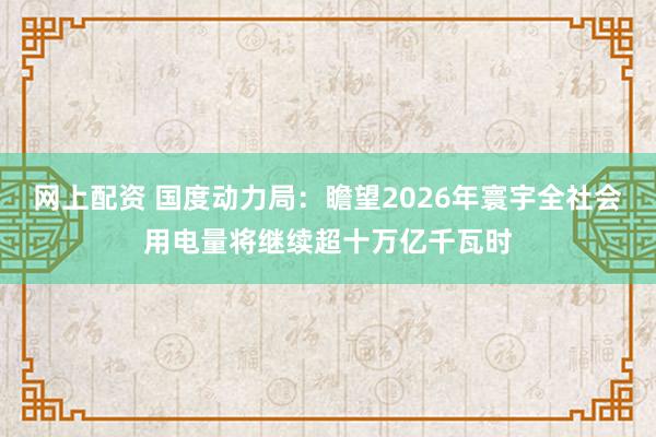网上配资 国度动力局：瞻望2026年寰宇全社会用电量将继续超十万亿千瓦时
