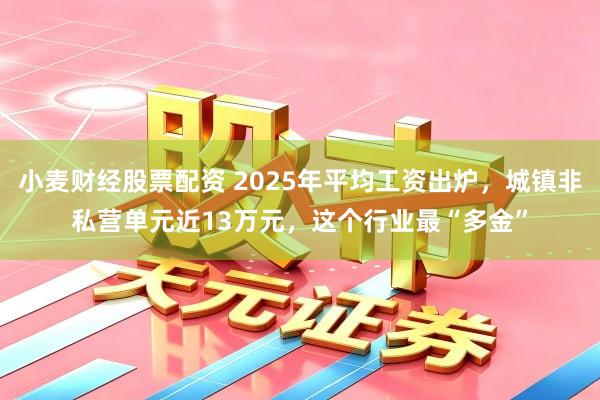小麦财经股票配资 2025年平均工资出炉，城镇非私营单元近13万元，这个行业最“多金”