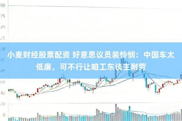 小麦财经股票配资 好意思议员装怜悯：中国车太低廉，可不行让咱工东谈主耐劳